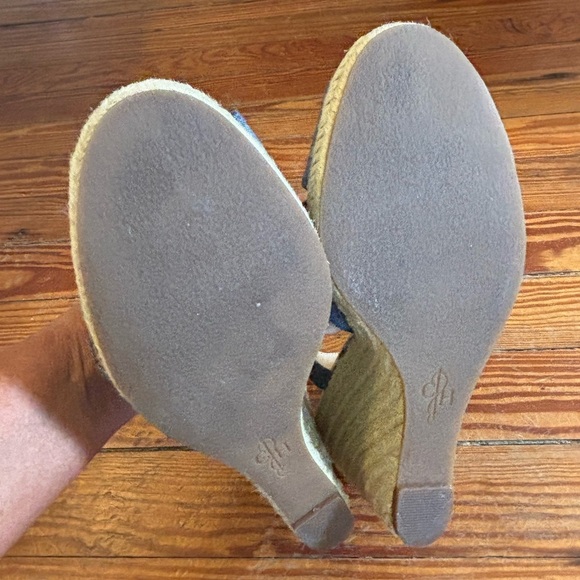 Cole Haan Denim Gold Wedges Ankle Strap Women’s U.S. Size 8.5 - Picture 8 of 9